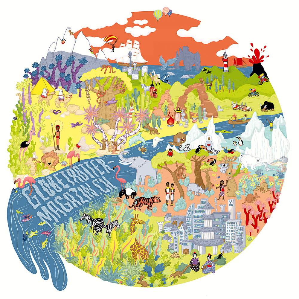 Finally I can show you my Wimmelbild illustration for Globetrotter ...
